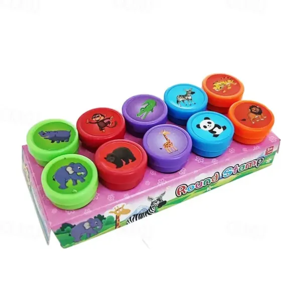 10Pcs Assorted Stamps For Kids Self-ink Stamps Children Toy Stamps Smiley Face Seal For Scrapbooking DIY Painting Photo Album Decor