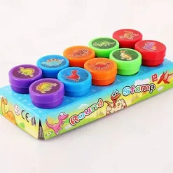 10Pcs Assorted Stamps For Kids Self-ink Stamps Children Toy Stamps Smiley Face Seal For Scrapbooking DIY Painting Photo Album Decor