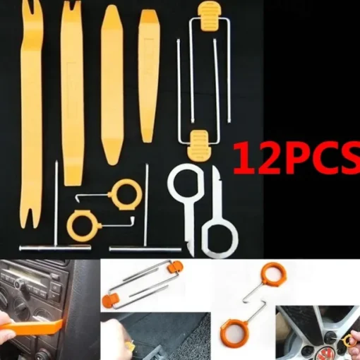 12pcs Auto Car Radio Door Clip Panel Trim Dash Audio Removal Installer Pry Tool