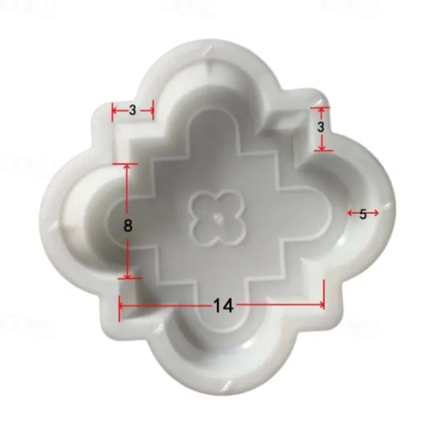 2pcs Beautiful Plastic Molding Large Paver Concrete Mold Concrete Mold Cement Mold, Plastic Brick Mold Concrete Mold Stone Paver Mold, Making Large and Small "Lily Flower" Type Interlocking Footing