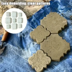 2pcs Beautiful Plastic Molding Large Paver Concrete Mold Concrete Mold Cement Mold, Plastic Brick Mold Concrete Mold Stone Paver Mold, Making Large and Small