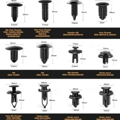 240PCS Bumper Retainer Clips Car Plastic Rivets Fasteners Push Retainer Kit Most Popular Sizes Auto Push Pin Rivets Set -Door Trim Panel Fender Clips for GM Ford Toyota Honda Chrysler