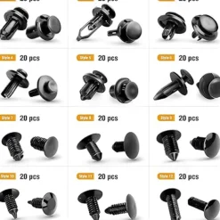 240PCS Bumper Retainer Clips Car Plastic Rivets Fasteners Push Retainer Kit Most Popular Sizes Auto Push Pin Rivets Set -Door Trim Panel Fender Clips for GM Ford Toyota Honda Chrysler