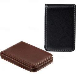 1pcs Business Card Holder PU Leather Business Card Case Pocket Wallet with Magnetic Shut