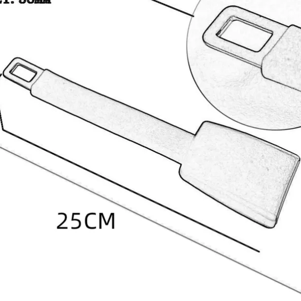 2Pcs Car Auto Seat Belt Extender Extention Buckle Safety Clip 25CM*5CM Universal Safety Seatbelt Auto Interior Modeling Safety Clip For 21mm Locking Tab Car Accessory