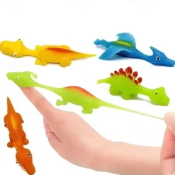 10PCS Catapult Launching Dinosaur Toys - Fun Tricky Slingshot for Kids' Party Gifts & Stress Relief!