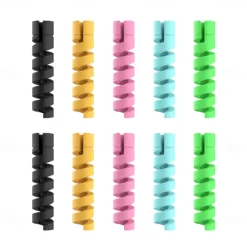 10pcs Charger Cable Saver Protector Spiral Tube Wire Management Organizer Protective Cord Sleeve For All Cell Phones Computers And Charger