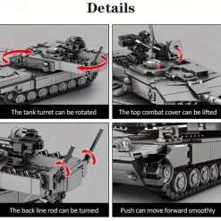 898pcs City SWAT Police Rotating Crawler Tank Model - Authentic Building Blocks with 4 Soldier Figures Weapon Accessories and Stacking Bricks for Creative Play Ideal Christmas Halloween and Birth