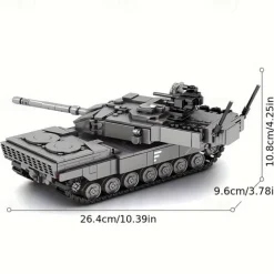 898pcs City SWAT Police Rotating Crawler Tank Model - Authentic Building Blocks with 4 Soldier Figures Weapon Accessories and Stacking Bricks for Creative Play Ideal Christmas Halloween and Birth