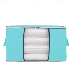 6pcs Clothes Comforter Storage Bags 90L Large Capacity Clothing Organizers with Reinforced Handles Thick Breathable Fabric Foldable Underbed Containers for Bedding Comforter Blank