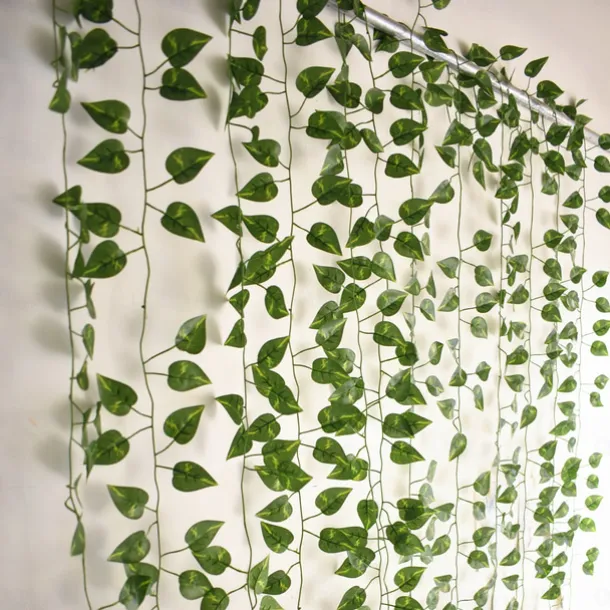 12Pcs 220Cm/87“ Artificial Plants Vine Wall Decor Wedding Party Decorative Artificial Leaves Greenery Artificial Hanging Plants For Wedding Wall Decor, Party Room Decor