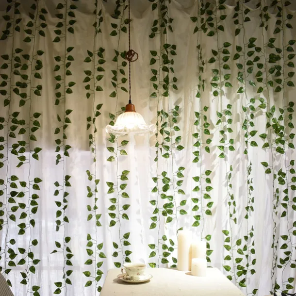 12Pcs 220Cm/87“ Artificial Plants Vine Wall Decor Wedding Party Decorative Artificial Leaves Greenery Artificial Hanging Plants For Wedding Wall Decor, Party Room Decor
