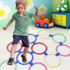 10PCS 28CM Jumping House Circle Children's Sensory Training Jumping Circle Outdoor Sports Game Household Physical Fitness Grid Toy