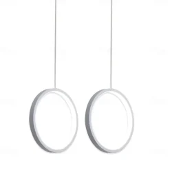 2pcs 20cm LED Pendant Light Circle Design Bedside Light Aluminum Painted Finishes Black White Frame for Bedroom Entry Dinning Room Modern 110-120V 220-240V 10W