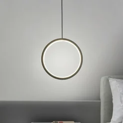2pcs 20cm LED Pendant Light Circle Design Bedside Light Aluminum Painted Finishes Black White Frame for Bedroom Entry Dinning Room Modern 110-120V 220-240V 10W