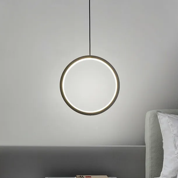 2pcs 20cm LED Pendant Light Circle Design Bedside Light Aluminum Painted Finishes Black White Frame for Bedroom Entry Dinning Room Modern 110-120V 220-240V 10W