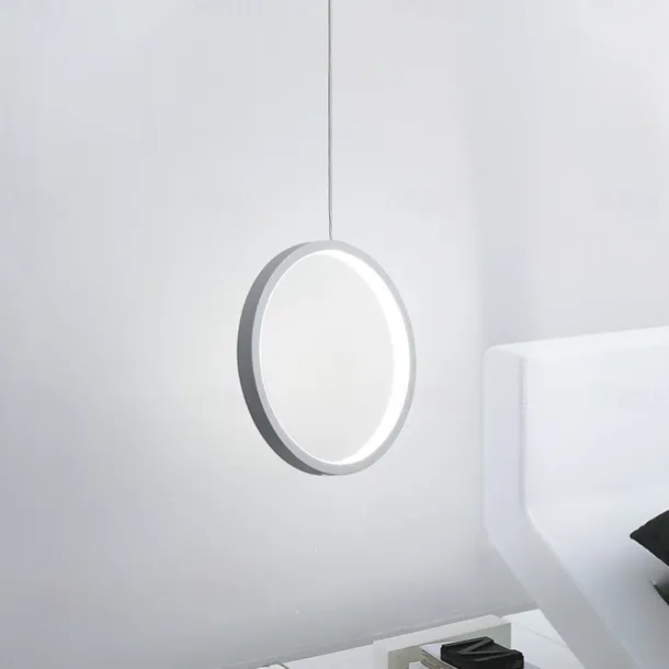 2pcs 20cm LED Pendant Light Circle Design Bedside Light Aluminum Painted Finishes Black White Frame for Bedroom Entry Dinning Room Modern 110-120V 220-240V 10W