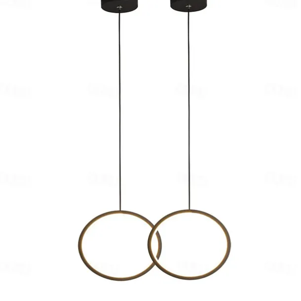 2pcs 20cm LED Pendant Light Circle Design Bedside Light Aluminum Painted Finishes Black White Frame for Bedroom Entry Dinning Room Modern 110-120V 220-240V 10W