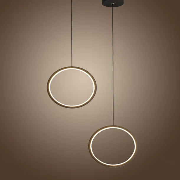 2pcs 20cm LED Pendant Light Circle Design Bedside Light Aluminum Painted Finishes Black White Frame for Bedroom Entry Dinning Room Modern 110-120V 220-240V 10W