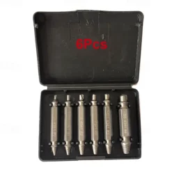 6pcs Damaged Screw Extractor Set Double Head Screw Remover Tools for Easy Out Bolt Extractor & Broken Head Screw Removers - High Speed Steel