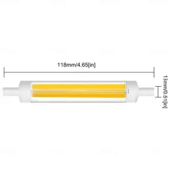 1Pcs Dimmable R7S COB LED Bulbs 7W J Type 118MM Double Ended LED Lights 70W Halogen Equivalent 220-240V T3 R7S Base Equivalent Floodlight Replacement for Garage Speciality Lighting Floor Lamps