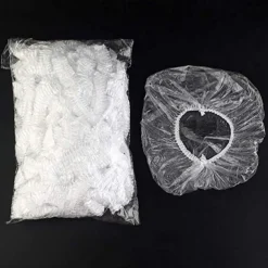 100pcs Disposable Shower Caps,Multi-Purpose Thickening Elastic Bath Cap Plastic Waterproof Clear Shower Caps Bath Shower Hair Caps Women Spa,Home Use, Hotel and Hair Salon, Portable Travel