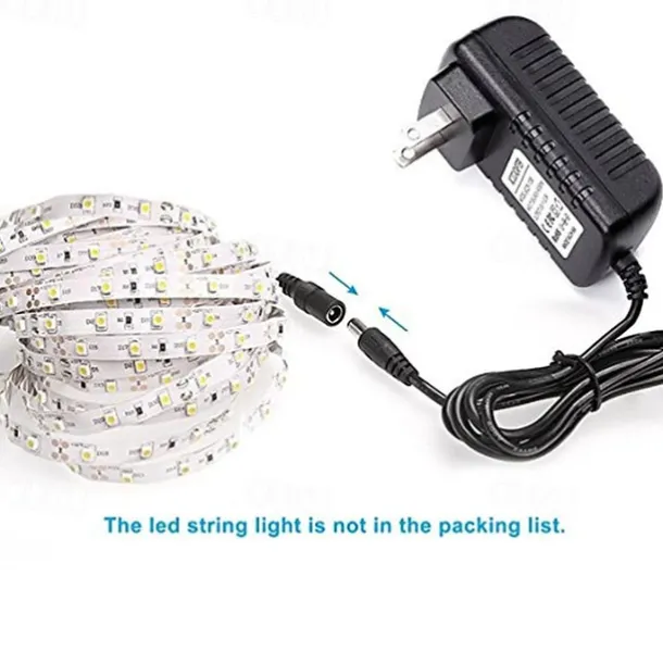 1pcs DIY 12V Power Supply Adapter Plug Transformer AC 110V 220V to DC 12V 2A LED Driver for LED String Strip Light 90cm 3ft