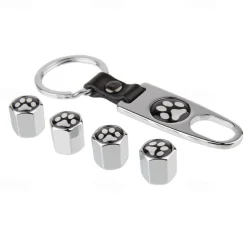 4pcs Dog Paw Tire Air Valve Caps - Universal Fit for Cars Trucks SUVs Bikes & Motorcycles