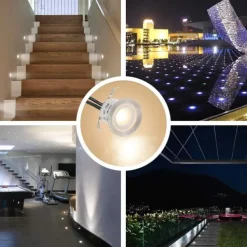 10PCS Embedded LED Deck Lights - Multi-Mode Tri-Color with RF Remote, IP67 Waterproof Ground Outdoor Landscape Lights for Outdoor Patio, Stairs and Pool