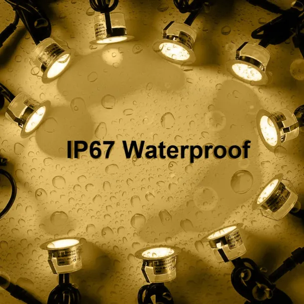 10PCS Embedded LED Deck Lights - Multi-Mode Tri-Color with RF Remote, IP67 Waterproof Ground Outdoor Landscape Lights for Outdoor Patio, Stairs and Pool