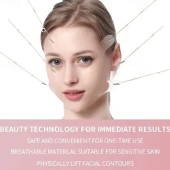 40PCS Face Lift Tapes Sticker With 8 Fixed Rope, Instant V-shape Face Lift Bands, Face Lifting Tapes Double Chin Reducer Face Wrinkle Patches