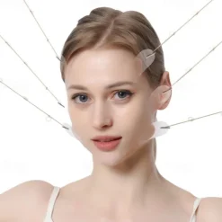 40PCS Face Lift Tapes Sticker With 8 Fixed Rope, Instant V-shape Face Lift Bands, Face Lifting Tapes Double Chin Reducer Face Wrinkle Patches