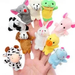 10Pcs Finger Puppets Set - Soft Plush Animals Finger Puppet Toys for Kids Mini Plush Figures Toy Assortment for Boys & Girls Party Favors for Shows Playtime Schools