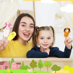 10Pcs Finger Puppets Set - Soft Plush Animals Finger Puppet Toys for Kids Mini Plush Figures Toy Assortment for Boys & Girls Party Favors for Shows Playtime Schools