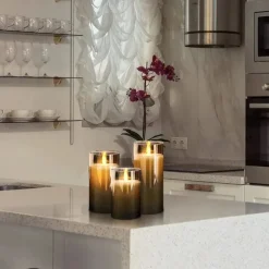 3pcs Flameless Candles Lights with Timer Battery Operated Flickering Candles Imitation Glass Candles with Remote for Romantic Ambiance and Home Decoration Durable Acrylic Shell