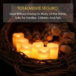24Pcs Flameless LED Candle Creative Wishing Led Tea Light Warm White Flameless Candle Halloween Christmas Decor Candle Light