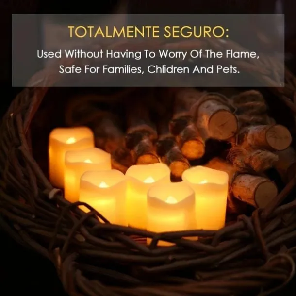 24Pcs Flameless LED Candle Creative Wishing Led Tea Light Warm White Flameless Candle Halloween Christmas Decor Candle Light