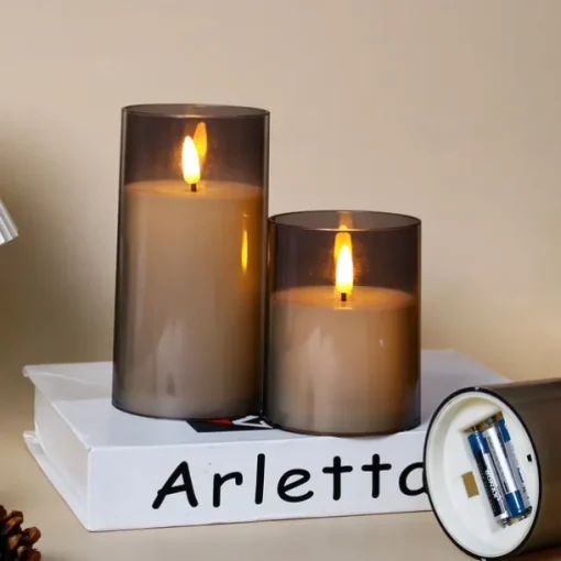 3pcs Flameless LED Candle Lights with Remote Control, AAA Battery Powered Flashing Night Lamp for Christmas, Wedding, Party, Halloween, Home, Bedroom Holiday Decoration