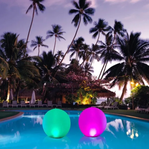 1/2pcs Floating Pool Lights Outdoor Solar Ball Moon Lamp IP68 Waterproof RGB With Remote Controller For Swimming Pool Yard Garden KTV Bar Party Decorative Holiday Summer Lighting