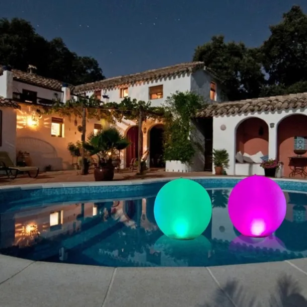 1/2pcs Floating Pool Lights Outdoor Solar Ball Moon Lamp IP68 Waterproof RGB With Remote Controller For Swimming Pool Yard Garden KTV Bar Party Decorative Holiday Summer Lighting