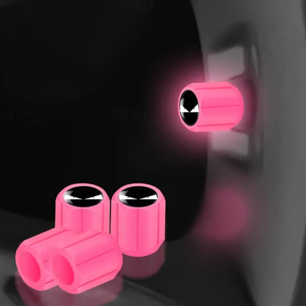 50pcs Fluorescent Skull Car Tire Valve Valve Stem Cover, ABS Corrosion Resistant Wheel Valve Cover, Glow In The Dark, Car Decoration Accessories