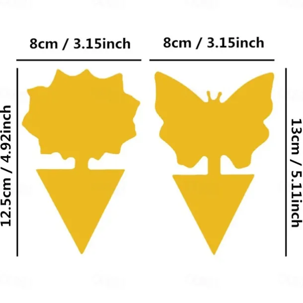 20Pcs Fruit Fly Traps Fungus Gnat Traps Yellow Sticky Bug Traps Non-Toxic and Odorless for Indoor Outdoor Use Protect The Plant.