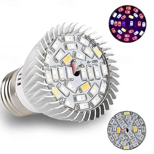 4pcs Full Spectrum Led Grow light Bulb E26 E27 GU10 E14 28leds Grow Plant Light for Hydroponics Greenhouse Organic Indoor Plants AC85-265V