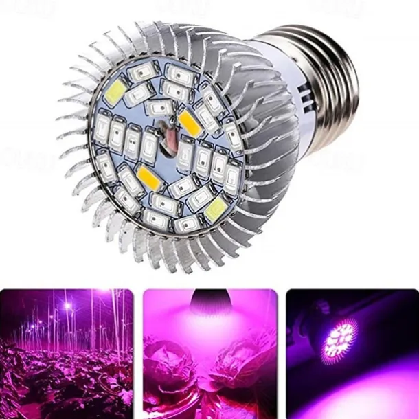 4pcs Full Spectrum Led Grow light Bulb E26 E27 GU10 E14 28leds Grow Plant Light for Hydroponics Greenhouse Organic Indoor Plants AC85-265V