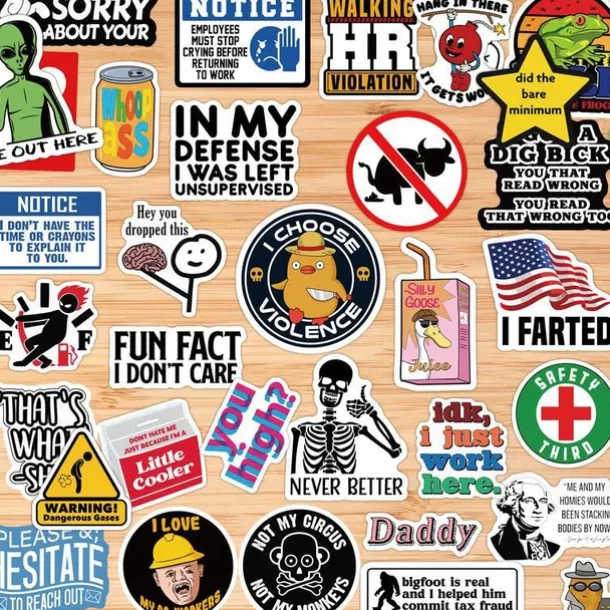 150pcs Funny Stickers for Adults, Suitable For Bumpers,Safety Helmets,Water Bottles,Colleagues,Computers Vinyl Waterproof Decals