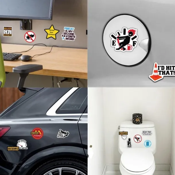 150pcs Funny Stickers for Adults, Suitable For Bumpers,Safety Helmets,Water Bottles,Colleagues,Computers Vinyl Waterproof Decals