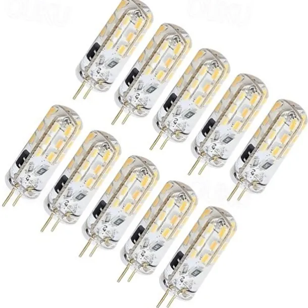 10pcs G4 Bi Pin 1.5w LED Corn Light Bulbs 130lm 15W T3 Halogen Bulb Equivalent 150LM SMD 3014 Warm Cold White for RV Ceiling Fans Lighting DC 12V