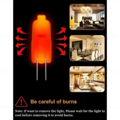 10pcs G4 Halogen Bi-Pin Light Bulbs 12V 20W Dimmable 3000K Warm White for Under Cabinet Puck Light Chandeliers Landscape Lighting