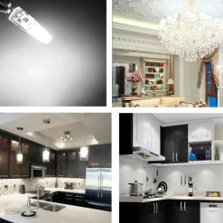 10pcs G4 LED Bi-pin Bulbs 2W Equivalent to 20W T3 JC Type Bi-Pin G4 Base Halogen Bulb AC/DC 12V Daylight White 6000K G4 Bulb for Under Cabinet Light Ceiling Light RV Boats Outdoor Landscape Lighting