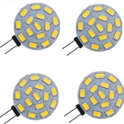 4Pcs G4 LED Bulb 30 Watt Equivalent Bi-Pin LED Disc JC Side Pin 12V-24VDC Low Volt CRI85 300 Lumens White/Warm/Green/Red/Yellow/Blue